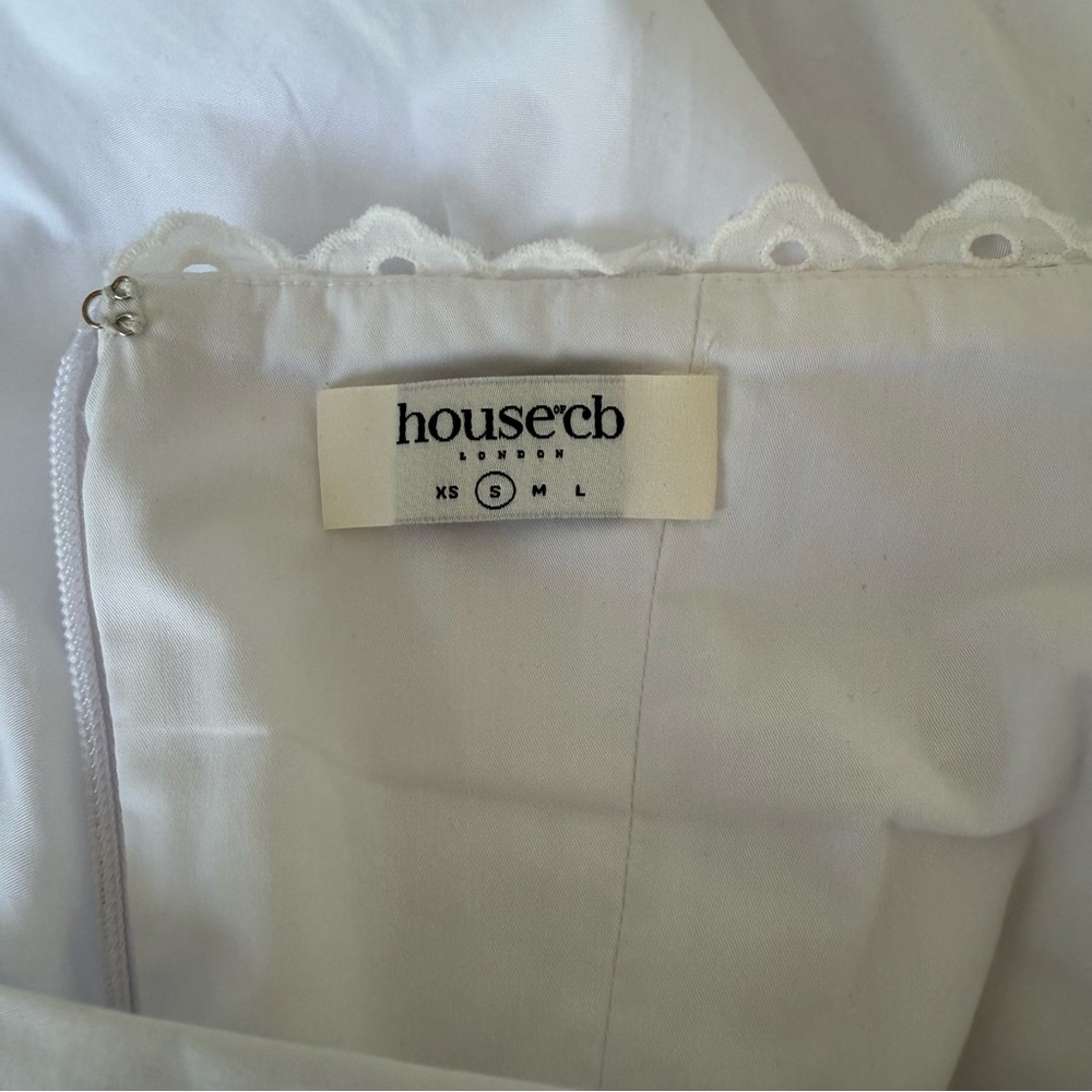 House of CB ADABELLA- White Cotton Halter Dress - Picture 8 of 11